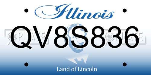 QV8S836 Illinois License Plate