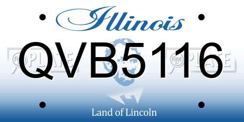 QVB5116 Illinois License Plate