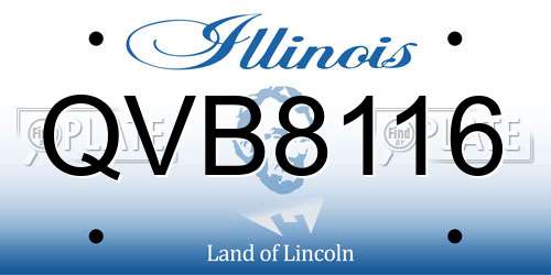 QVB8116 Illinois License Plate