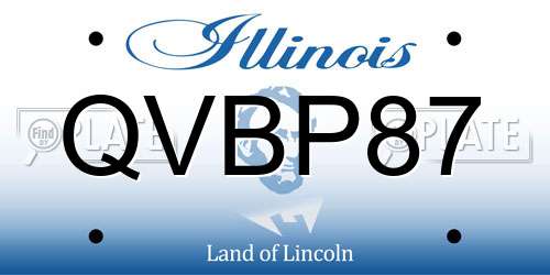 QVBP87 Illinois License Plate