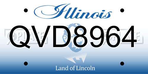 QVD8964 Illinois License Plate