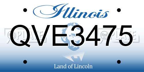 QVE3475 Illinois License Plate