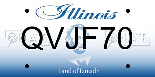 QVJF70 Illinois License Plate