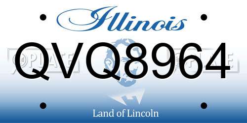 QVQ8964 Illinois License Plate
