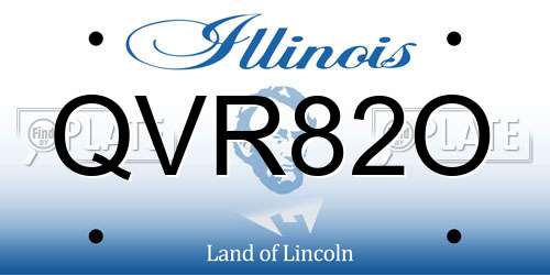 QVR82O Illinois License Plate