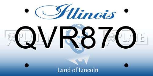 QVR87O Illinois License Plate