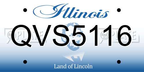 QVS5116 Illinois License Plate
