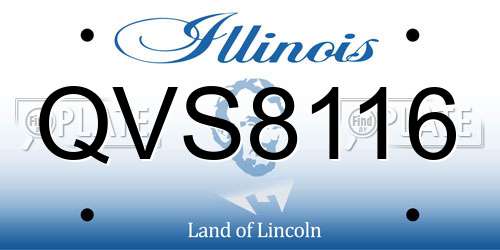 QVS8116 Illinois License Plate