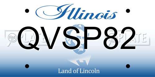 QVSP82 Illinois License Plate