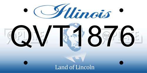 QVT1876 Illinois License Plate