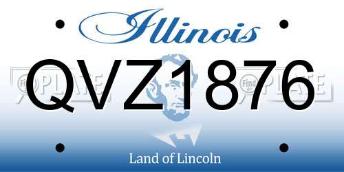 QVZ1876 Illinois License Plate