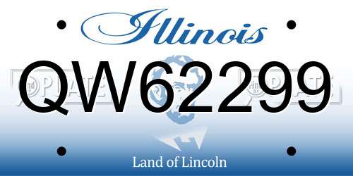 QW62299 Illinois License Plate