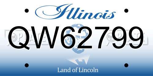 QW62799 Illinois License Plate