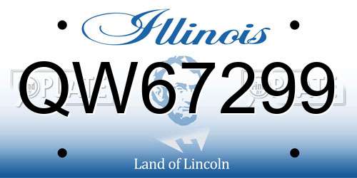 QW67299 Illinois License Plate