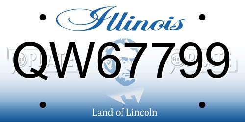 QW67799 Illinois License Plate