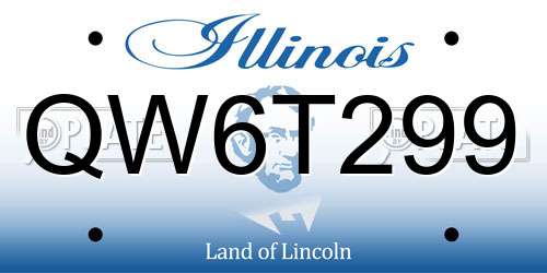 QW6T299 Illinois License Plate