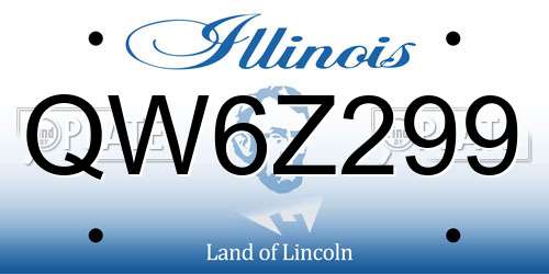 QW6Z299 Illinois License Plate