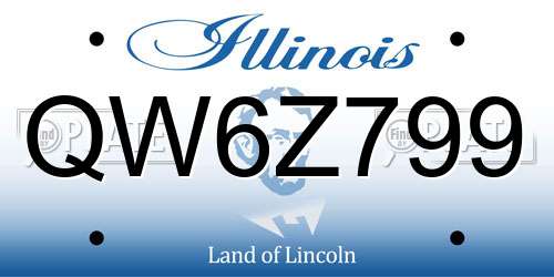 QW6Z799 Illinois License Plate