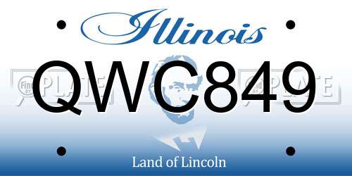 QWC849 Illinois License Plate