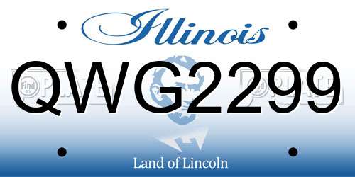 QWG2299 Illinois License Plate