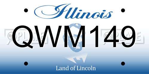 QWM149 Illinois License Plate