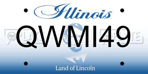 QWMI49 Illinois License Plate