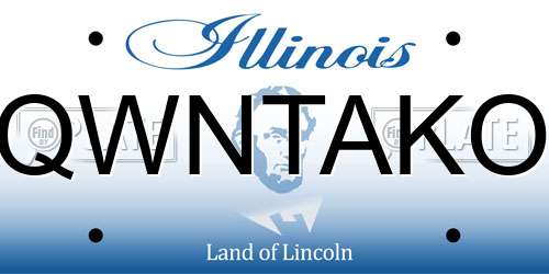 QWNTAKO Illinois License Plate