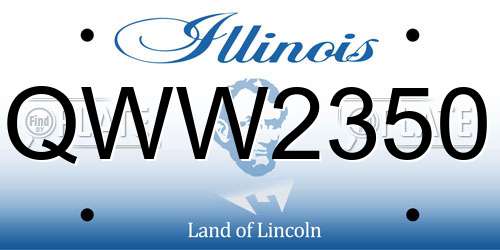 QWW2350 Illinois License Plate