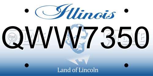 QWW7350 Illinois License Plate