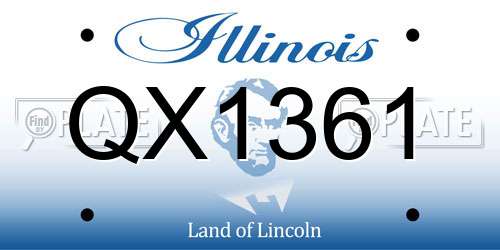 QX1361 Illinois License Plate