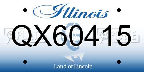 QX60415 Illinois License Plate