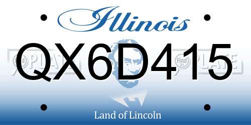 QX6D415 Illinois License Plate