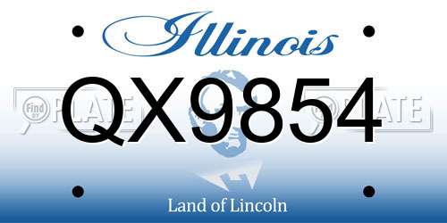QX9854 Illinois License Plate