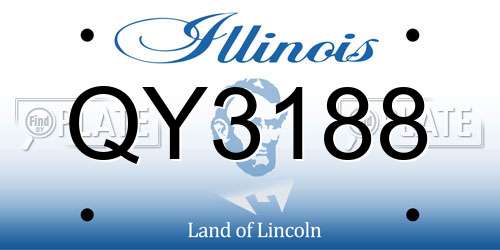 QY3188 Illinois License Plate