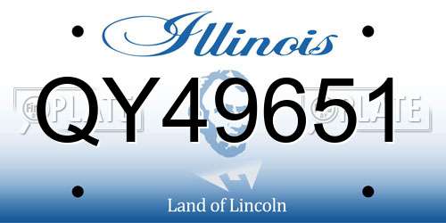 QY49651 Illinois License Plate