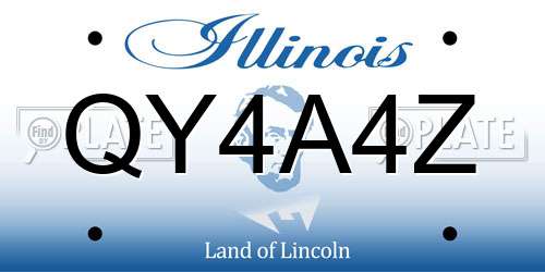 QY4A4Z Illinois License Plate