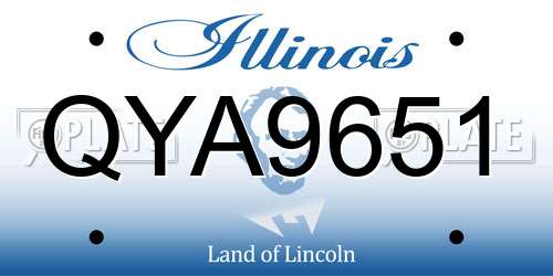 QYA9651 Illinois License Plate