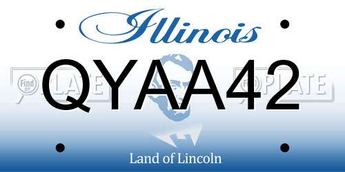 QYAA42 Illinois License Plate