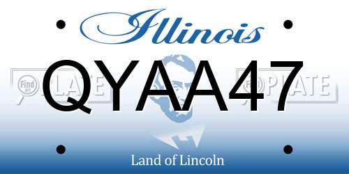 QYAA47 Illinois License Plate