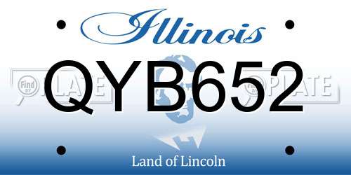 QYB652 Illinois License Plate