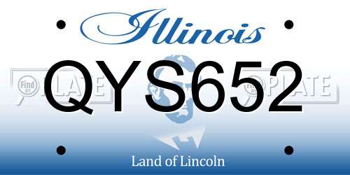 QYS652 Illinois License Plate