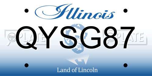QYSG87 Illinois License Plate