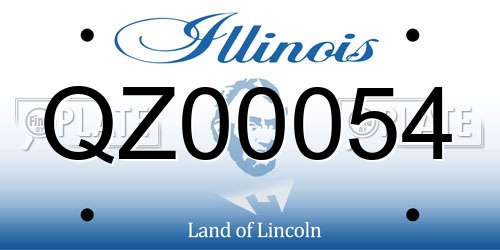 QZ00054 Illinois License Plate