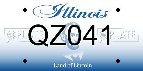 QZ041 Illinois License Plate