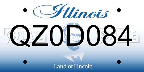 QZ0D084 Illinois License Plate