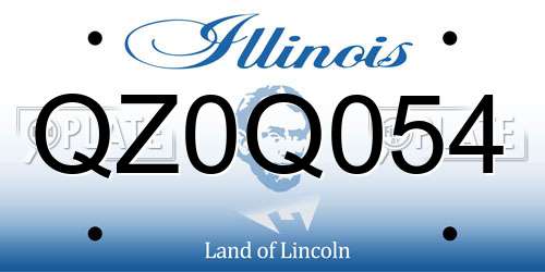 QZ0Q054 Illinois License Plate