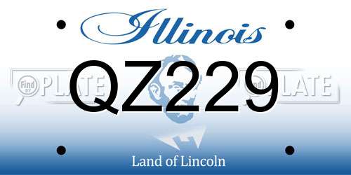 QZ229 Illinois License Plate
