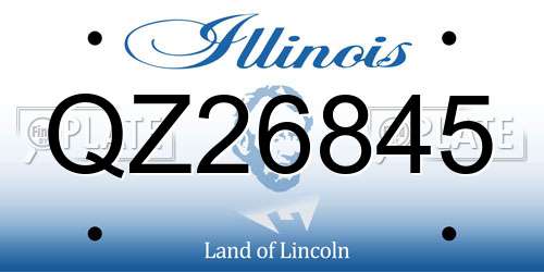 QZ26845 Illinois License Plate