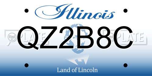 QZ2B8C Illinois License Plate