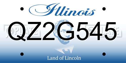 QZ2G545 Illinois License Plate